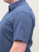 Сорочка чоловіча синя в клітку короткий рукав 403