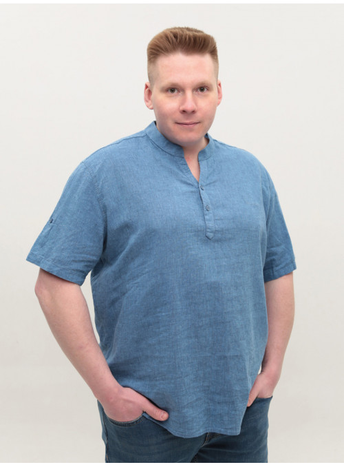 Сорочка чоловіча синя лляна...