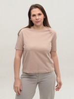 Футболка женская бежевая укороченная W-30-06