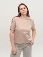Футболка женская бежевая укороченная W-30-06