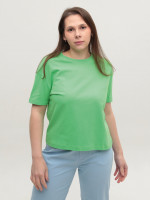Футболка женская зеленая укороченная W-30-03