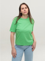 Футболка женская зеленая укороченная W-30-03
