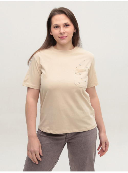 Футболка женская бежевая...