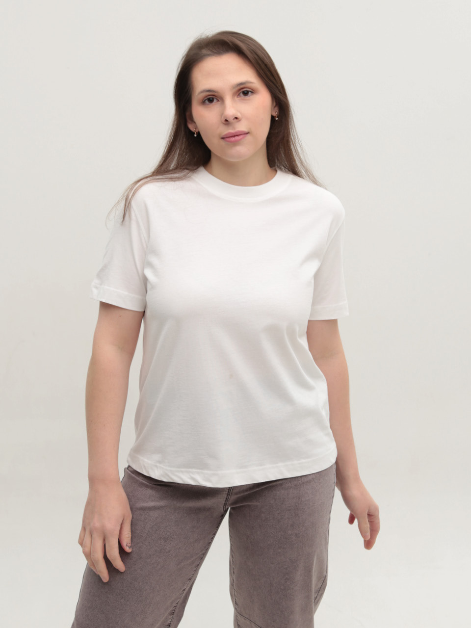 Футболка жіноча біла пряма 107-12