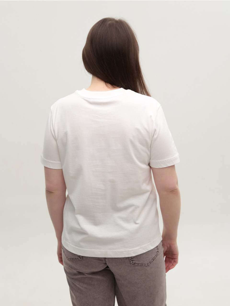 Футболка жіноча біла пряма 107-12