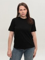 Футболка женская черная прямая 107-01