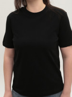 Футболка женская черная прямая 107-01