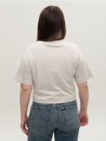 Футболка женская светло-серая укороченная 114-18