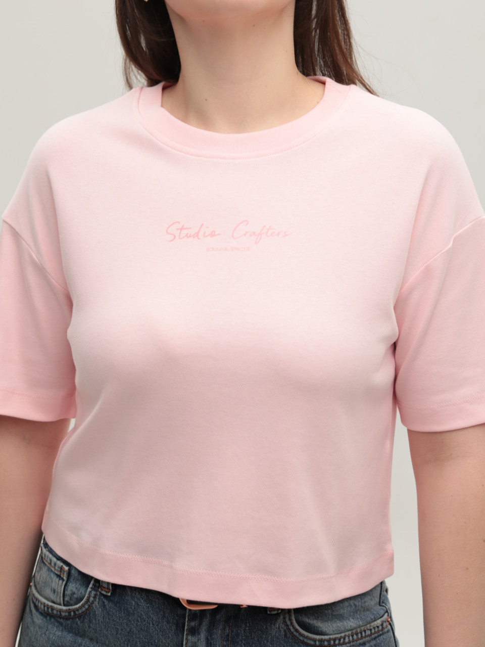 Футболка жіноча рожева укорочена 114-19