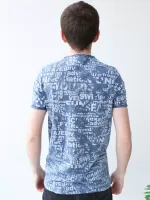футболка JP 1103-1 син+газет  m-2xl M  