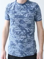 футболка JP 1103-1 син+газет  m-2xl M  