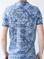 футболка JP 1103-1 син+газет  m-2xl M  