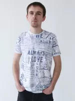 футболка JP BG 9103-1 бел+газет  m-2xl M   