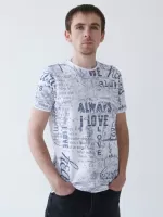 футболка JP BG 9103-1 бел+газет  m-2xl M   