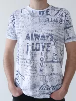 футболка JP BG 9103-1 бел+газет  m-2xl M   