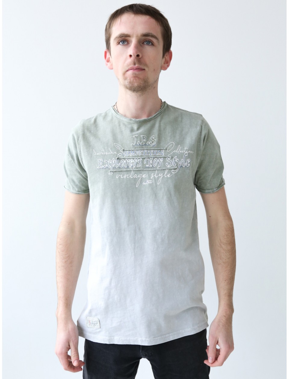 Футболка чоловіча хакі варена з переходом кольору 4716-2-1