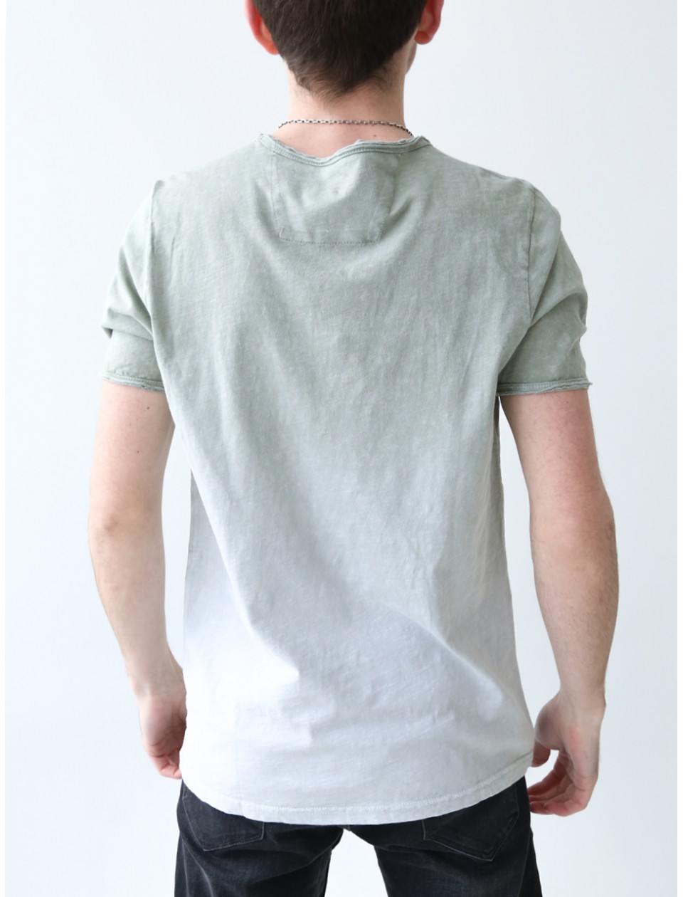 Футболка чоловіча хакі варена з переходом кольору 4716-2-1