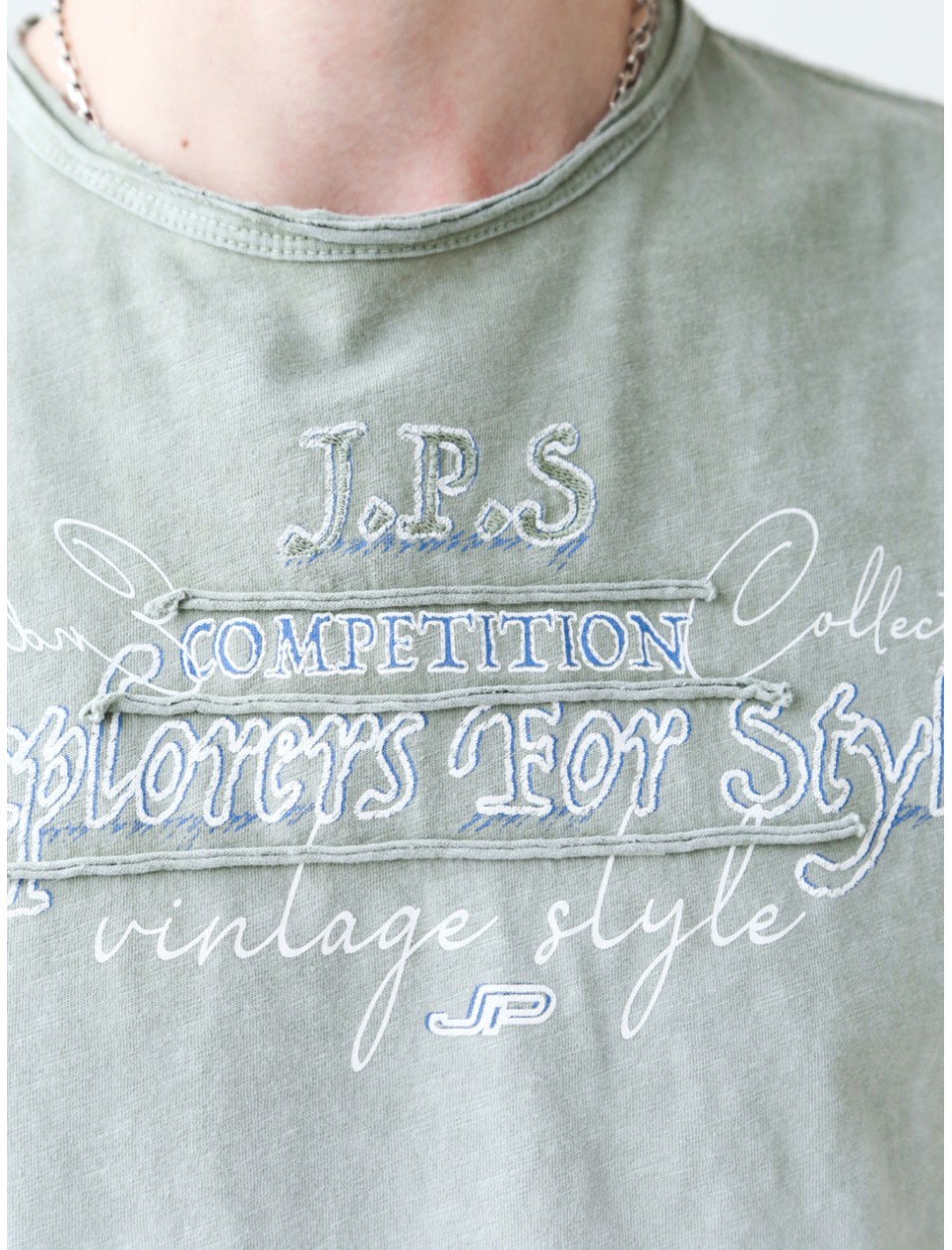 Футболка чоловіча хакі варена з переходом кольору 4716-2-1