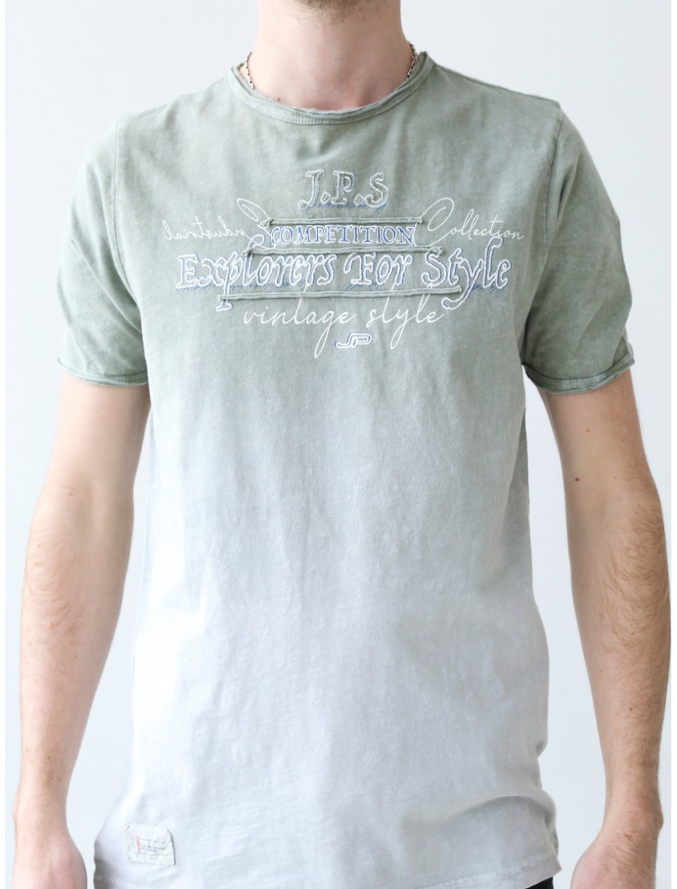 Футболка чоловіча хакі варена з переходом кольору 4716-2-1